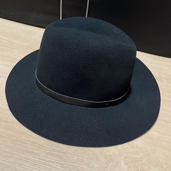 RAG AND BONE Floppy Brim Felted Wool Fedora, BLACK NEW MEDIUM - Picture 5 of 9